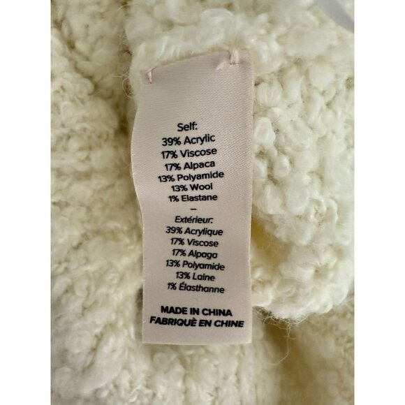 Cinq à Sept Ivory Bouclé Cowl Neck Sweater - Size S - Picture 4 of 6